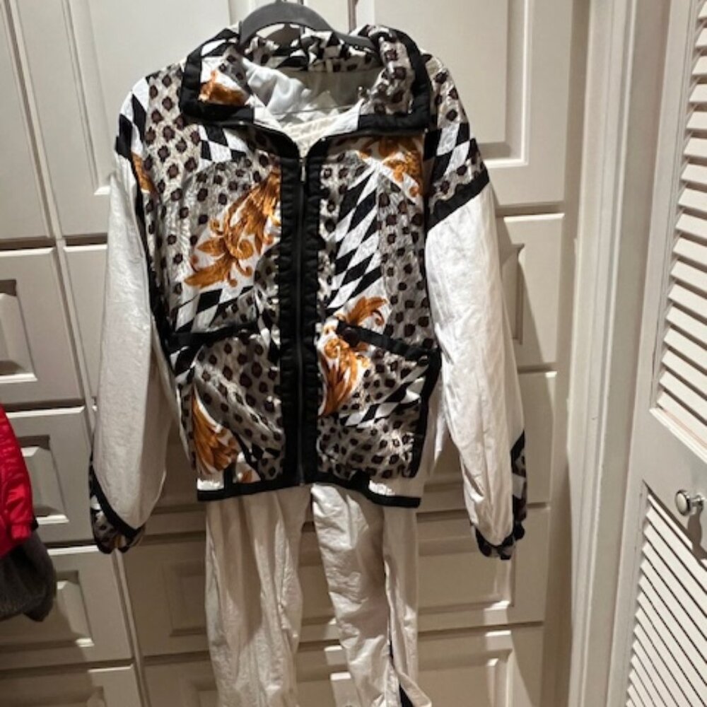 WARMUP SUIT. WOMEN'S SMALL BLACK, WHITE , WHITE SLACKS EAST WEST